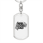 Reel Cool Dad Fish & Rod Fishing Keychain Stainless Steel or 18k Gold Dog Tag Keyring-Express Your Love Gifts