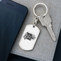 Reel Cool Dad Fish & Rod Fishing Keychain Stainless Steel or 18k Gold Dog Tag Keyring-Express Your Love Gifts