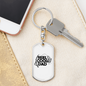 Reel Cool Dad Fish & Rod Fishing Keychain Stainless Steel or 18k Gold Dog Tag Keyring-Express Your Love Gifts