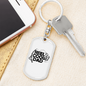 Reel Cool Dad Fish & Rod Fishing Keychain Stainless Steel or 18k Gold Dog Tag Keyring-Express Your Love Gifts