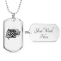 Reel Cool Dad Fish & Rod Fishing Necklace Stainless Steel or 18k Gold Dog Tag 24" Chain-Express Your Love Gifts