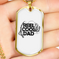 Reel Cool Dad Fish & Rod Fishing Necklace Stainless Steel or 18k Gold Dog Tag 24" Chain-Express Your Love Gifts