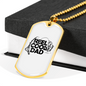 Reel Cool Dad Fish & Rod Fishing Necklace Stainless Steel or 18k Gold Dog Tag 24" Chain-Express Your Love Gifts