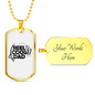 Reel Cool Dad Fish & Rod Fishing Necklace Stainless Steel or 18k Gold Dog Tag 24" Chain-Express Your Love Gifts