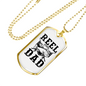 Reel Cool Dad Fish Fishing Necklace Stainless Steel or 18k Gold Dog Tag 24" Chain-Express Your Love Gifts