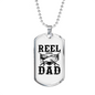 Reel Cool Dad Fish Fishing Necklace Stainless Steel or 18k Gold Dog Tag 24" Chain-Express Your Love Gifts