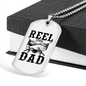 Reel Cool Dad Fish Fishing Necklace Stainless Steel or 18k Gold Dog Tag 24" Chain-Express Your Love Gifts