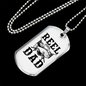 Reel Cool Dad Fish Fishing Necklace Stainless Steel or 18k Gold Dog Tag 24" Chain-Express Your Love Gifts