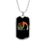 Reel Cool Dad Fishing Dad Necklace Stainless Steel or 18k Gold Dog Tag 24" Chain-Express Your Love Gifts
