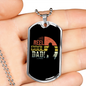 Reel Cool Dad Fishing Dad Necklace Stainless Steel or 18k Gold Dog Tag 24" Chain-Express Your Love Gifts