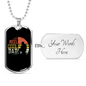 Reel Cool Dad Fishing Dad Necklace Stainless Steel or 18k Gold Dog Tag 24" Chain-Express Your Love Gifts