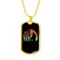 Reel Cool Dad Fishing Dad Necklace Stainless Steel or 18k Gold Dog Tag 24" Chain-Express Your Love Gifts