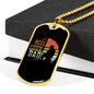 Reel Cool Dad Fishing Dad Necklace Stainless Steel or 18k Gold Dog Tag 24" Chain-Express Your Love Gifts