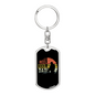 Reel Cool Dad Fishing Keychain Stainless Steel or 18k Gold Dog Tag Keyring-Express Your Love Gifts
