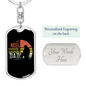 Reel Cool Dad Fishing Keychain Stainless Steel or 18k Gold Dog Tag Keyring-Express Your Love Gifts
