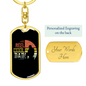 Reel Cool Dad Fishing Keychain Stainless Steel or 18k Gold Dog Tag Keyring-Express Your Love Gifts