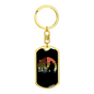Reel Cool Dad Fishing Keychain Stainless Steel or 18k Gold Dog Tag Keyring-Express Your Love Gifts