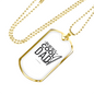 Reel Cool Dad Fishing Rod Necklace Stainless Steel or 18k Gold Dog Tag 24" Chain-Express Your Love Gifts