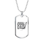 Reel Cool Dad Fishing Rod Necklace Stainless Steel or 18k Gold Dog Tag 24" Chain-Express Your Love Gifts