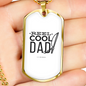 Reel Cool Dad Fishing Rod Necklace Stainless Steel or 18k Gold Dog Tag 24" Chain-Express Your Love Gifts