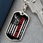 Reel Cool Dad Flag Fishing Keychain Stainless Steel or 18k Gold Dog Tag Keyring-Express Your Love Gifts