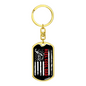 Reel Cool Dad Flag Fishing Keychain Stainless Steel or 18k Gold Dog Tag Keyring-Express Your Love Gifts