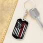 Reel Cool Dad Flag Fishing Keychain Stainless Steel or 18k Gold Dog Tag Keyring-Express Your Love Gifts