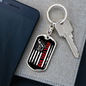 Reel Cool Dad Flag Fishing Keychain Stainless Steel or 18k Gold Dog Tag Keyring-Express Your Love Gifts