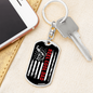 Reel Cool Dad Flag Fishing Keychain Stainless Steel or 18k Gold Dog Tag Keyring-Express Your Love Gifts