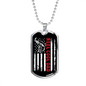 Reel Cool Dad Flag Fishing Necklace Stainless Steel or 18k Gold Dog Tag 24" Chain-Express Your Love Gifts
