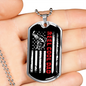 Reel Cool Dad Flag Fishing Necklace Stainless Steel or 18k Gold Dog Tag 24" Chain-Express Your Love Gifts