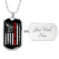 Reel Cool Dad Flag Fishing Necklace Stainless Steel or 18k Gold Dog Tag 24" Chain-Express Your Love Gifts