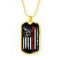 Reel Cool Dad Flag Fishing Necklace Stainless Steel or 18k Gold Dog Tag 24" Chain-Express Your Love Gifts