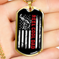 Reel Cool Dad Flag Fishing Necklace Stainless Steel or 18k Gold Dog Tag 24" Chain-Express Your Love Gifts