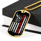 Reel Cool Dad Flag Fishing Necklace Stainless Steel or 18k Gold Dog Tag 24" Chain-Express Your Love Gifts
