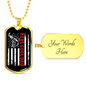 Reel Cool Dad Flag Fishing Necklace Stainless Steel or 18k Gold Dog Tag 24" Chain-Express Your Love Gifts