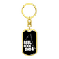 Reel Cool Dad Hook Fishing Keychain Stainless Steel or 18k Gold Dog Tag Keyring-Express Your Love Gifts