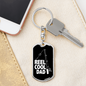Reel Cool Dad Hook Fishing Keychain Stainless Steel or 18k Gold Dog Tag Keyring-Express Your Love Gifts