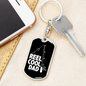 Reel Cool Dad Hook Fishing Keychain Stainless Steel or 18k Gold Dog Tag Keyring-Express Your Love Gifts