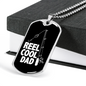 Reel Cool Dad Hook Fishing Necklace Stainless Steel or 18k Gold Dog Tag 24" Chain-Express Your Love Gifts