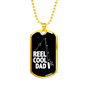 Reel Cool Dad Hook Fishing Necklace Stainless Steel or 18k Gold Dog Tag 24" Chain-Express Your Love Gifts