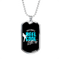 Reel Cool Dad Looks Like Dog Tag Stainless Steel or 18k Gold 24" Chain-Express Your Love Gifts