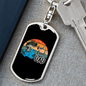 Reel Cool Dad With Moon Fishing Keychain Stainless Steel or 18k Gold Dog Tag Keyring-Express Your Love Gifts