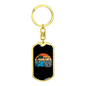 Reel Cool Dad With Moon Fishing Keychain Stainless Steel or 18k Gold Dog Tag Keyring-Express Your Love Gifts
