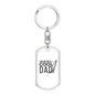 Reel Cool Dad With Rod Fishing Keychain Stainless Steel or 18k Gold Dog Tag Keyring-Express Your Love Gifts