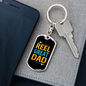 Reel Great Dad Fishing Keychain Stainless Steel or 18k Gold Dog Tag Keyring-Express Your Love Gifts