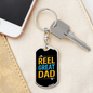 Reel Great Dad Fishing Keychain Stainless Steel or 18k Gold Dog Tag Keyring-Express Your Love Gifts