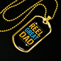 Reel Great Dad Fishing Necklace Stainless Steel or 18k Gold Dog Tag 24" Chain-Express Your Love Gifts