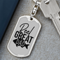 Reel Great Dad Fishing Plain Keychain Stainless Steel or 18k Gold Dog Tag Keyring-Express Your Love Gifts