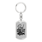 Reel Great Dad Fishing Plain Keychain Stainless Steel or 18k Gold Dog Tag Keyring-Express Your Love Gifts